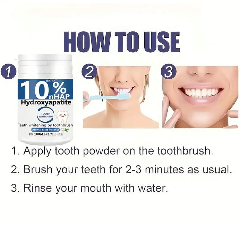 🦷 Зубний порошок з 10 % гідроксиапатитом
