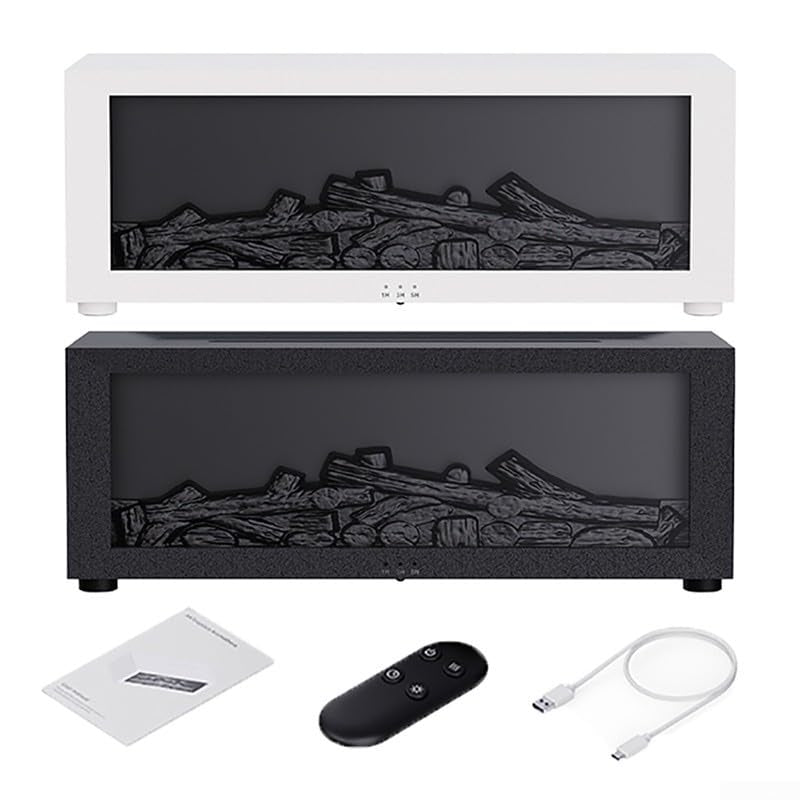 Електричний камін з LED ефектом полум’я – сучасний обігрівач для дому з пультом дистанційного керування та регульованим таймером 🔥