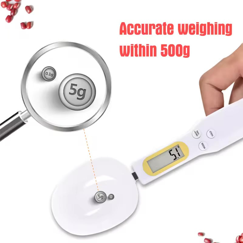 Цифрова ложка-ваги для точного зважування – місткість 500 г, точність 0,1 г, ідеально підходить для приготування їжі та випікання 🍽️