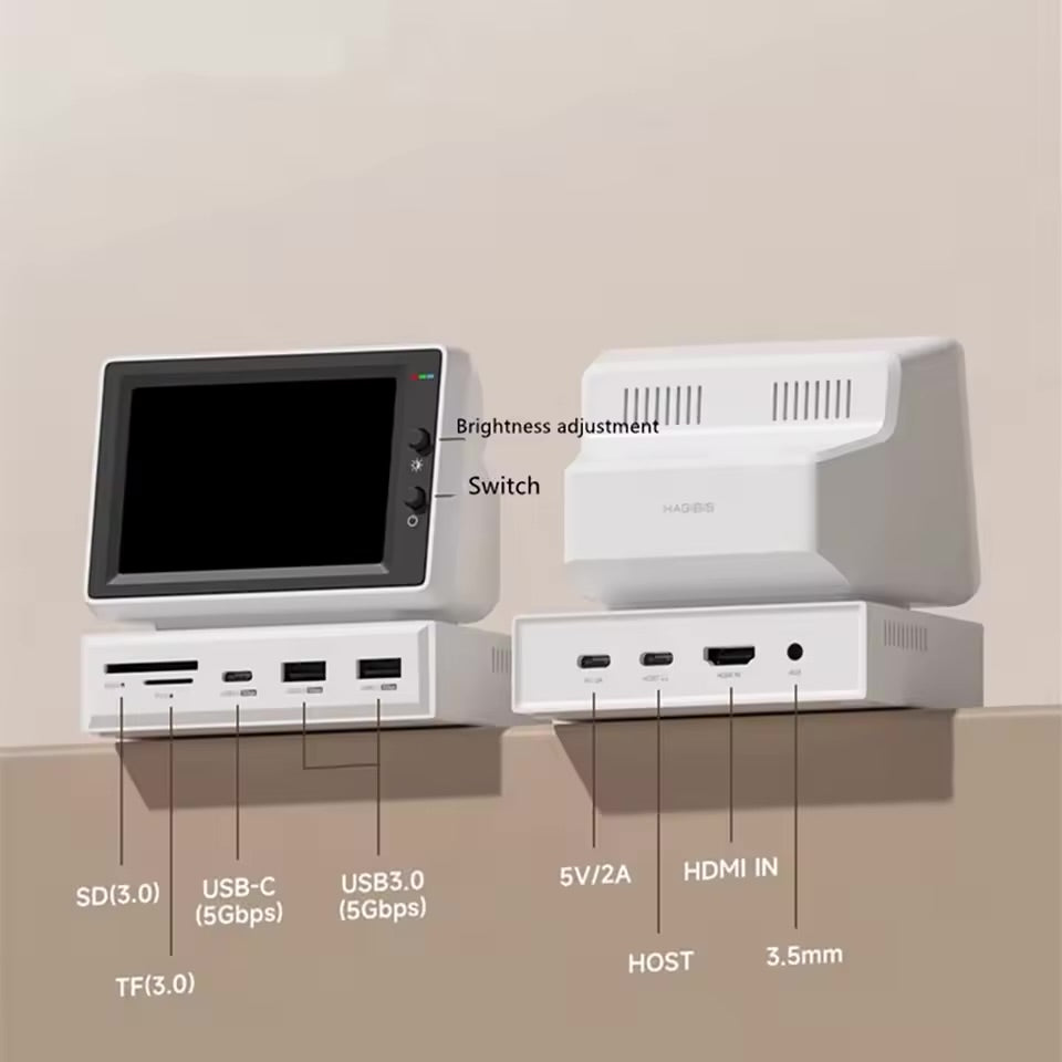 3,5 дюймовый IPS Mini Экран с мониторингом данных AIDA64 для ПК и MacBook с USB C Хабом