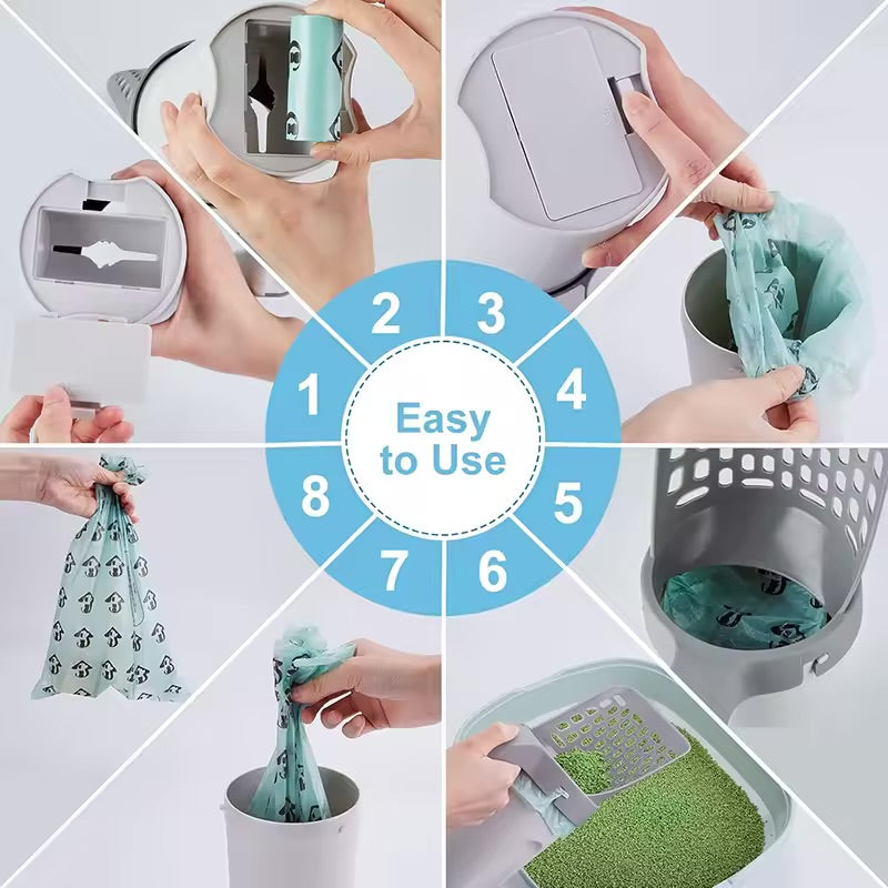 Лопатка для кошачьего туалета с запасными мешками, съемный ящик для туалета, фильтр для домашних животных, чистящее средство для уборки туалета