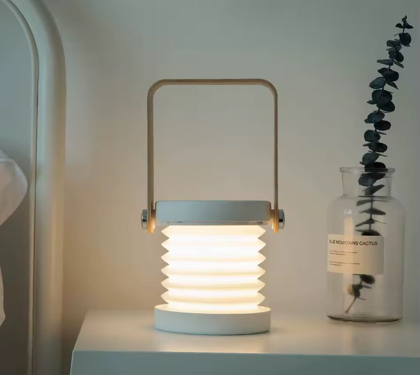 Креативна складана настільна лампа з дерев’яною ручкою