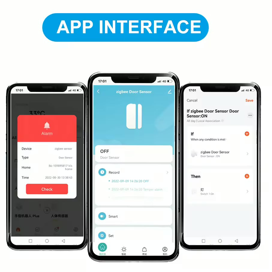 Умный датчик двери/окна Zigbee – Совместим с Tuya, Amazon Alexa и Google Assistant 🌐🏠