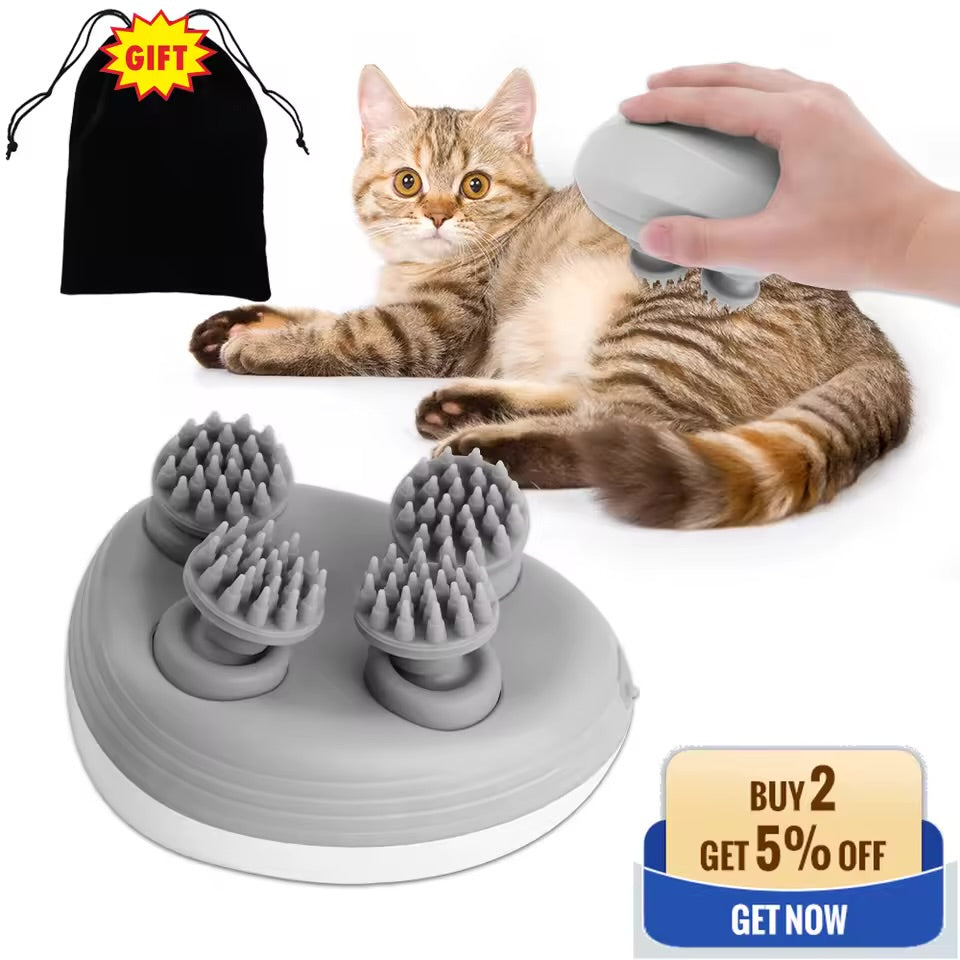 Электрический массажер для головы и тела – Вибрационный массажер для домашних животных и людей, массаж шеи, плеч, ног и рук, глубокий массаж тканей