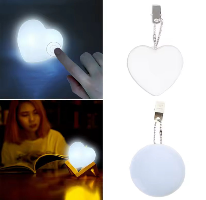 Міні нічник для сумочки / гаманця у формі серця або кола