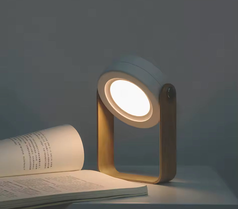 Креативна складана настільна лампа з дерев’яною ручкою